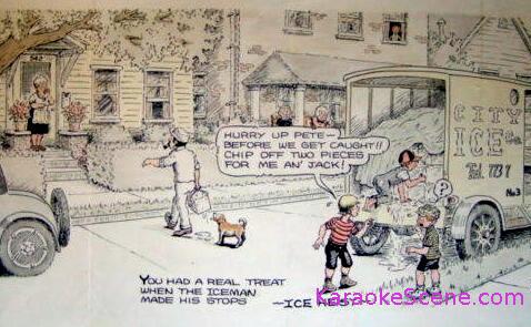 COLORED PHOTOSTAT OF MY "LANGSYNE" ICE TRUCK SCENE 1937